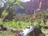 Our basecamp in a very hot La Verkin Creek Canyon, we where the lucky ones with the pool